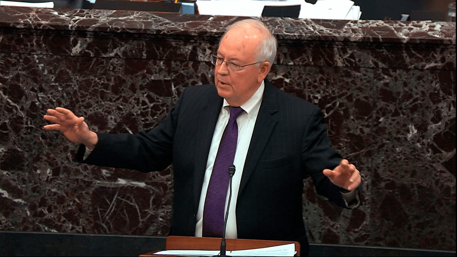 Starr likens impeachment to war and compares past trials